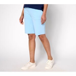 Sport Savvy Women's Petite Pants PS French Terry Bermuda Shorts Blue A693595